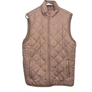 Sleeveless Quilted Vest With Fleece Lining By Goodfellow & Co Light Pink M